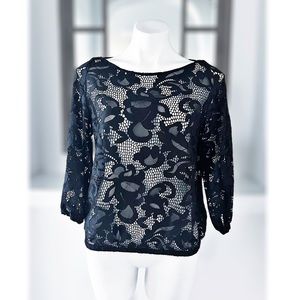 Anne Fontaine Floral Lace Blouse Size Small Retail $495